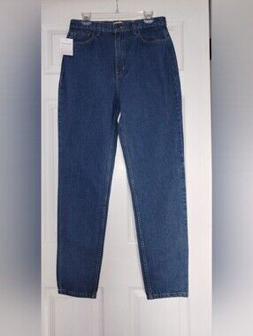 American Apparel Medium Blue Wash High-Rise Straight Jeans